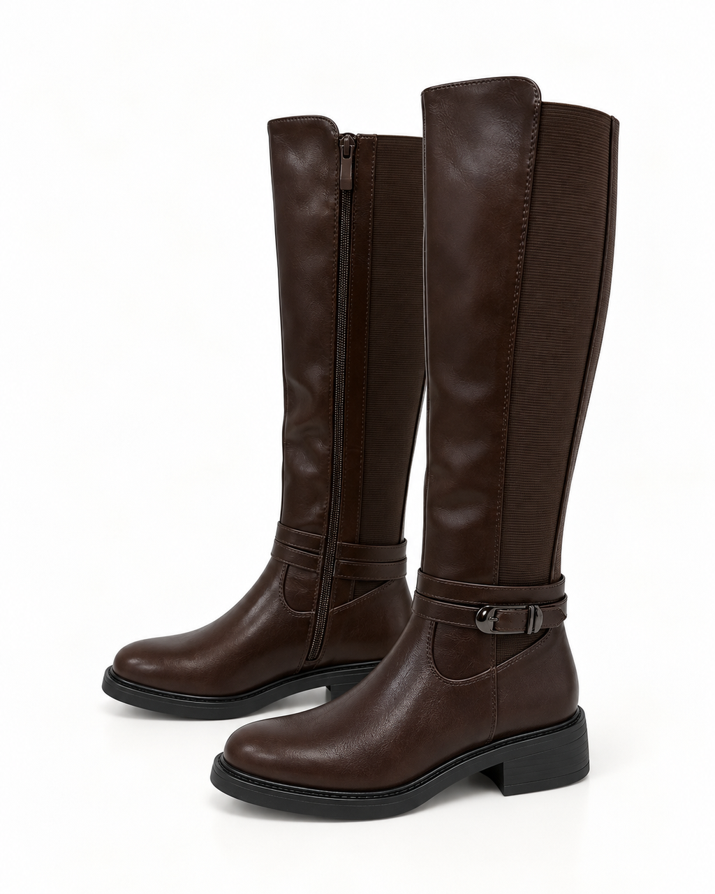 Botas altas Marrones Manila     (Caña elástica adaptable)