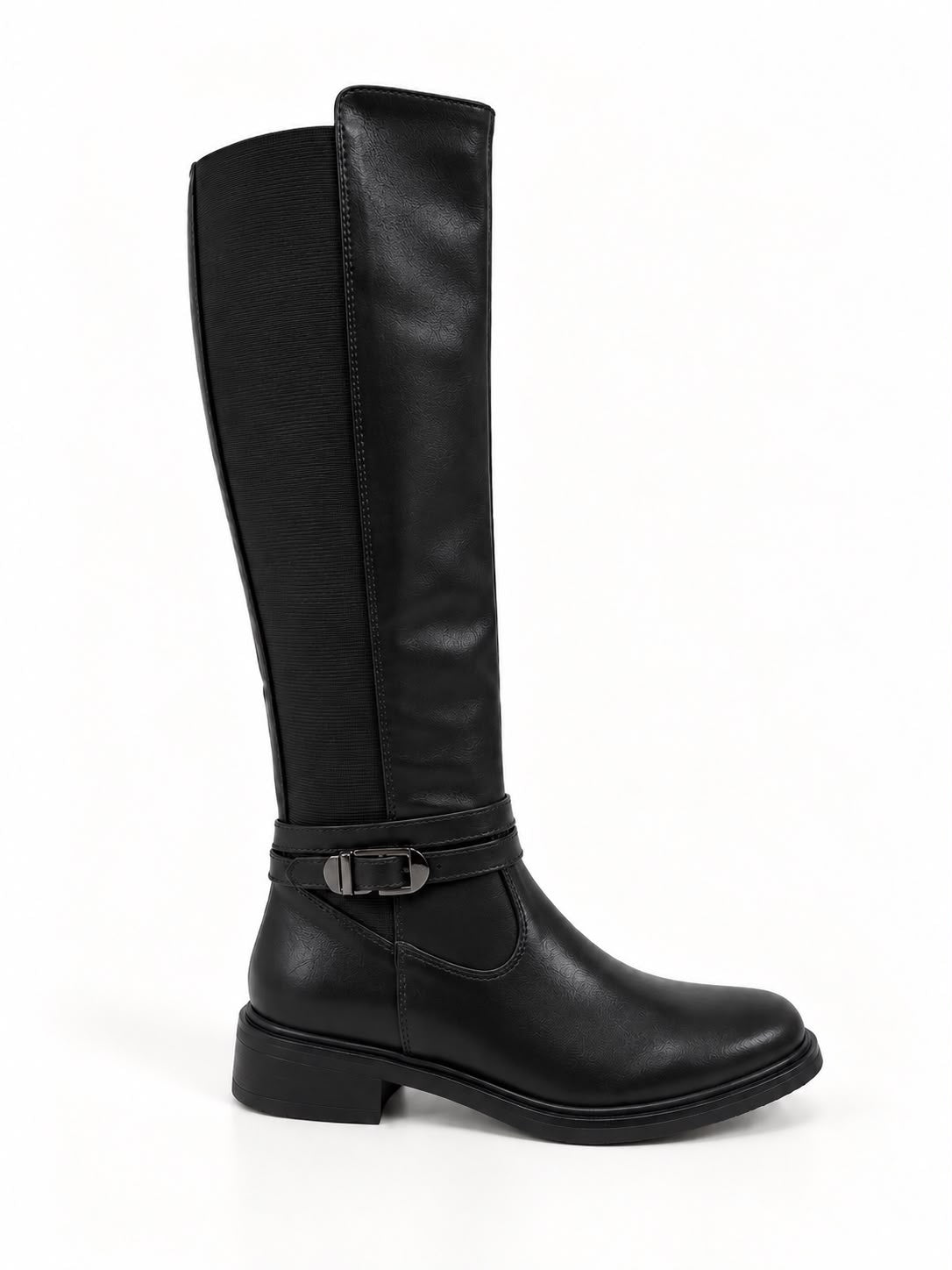 Botas altas Negras Manila (Caña elástica adaptable)